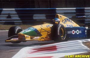 Schumacher in his first race for Benetton, Monza 1991