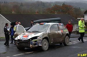 Carlos Sainz's wrecked Focus