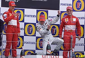 Hakkinen ecstatic on the podium