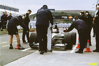 Juan Pablo Montoya, Williams, testing at Jerez, Spain, January 2001