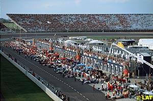 Teams wait to take to the track