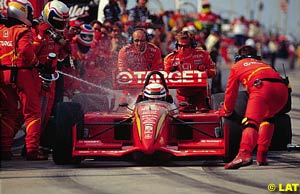 Alex Zanardi exiting the pits during his Chip Ganassi years