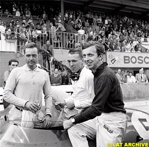 Ferrari teammates Phil Hill, Dan Gurney and Tony Brooks in 1959