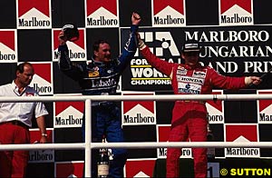 Mansell on the podium in Hungary
