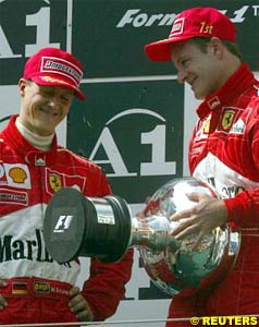 Michael Schumacher and Rubens Barrichello