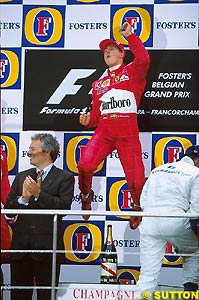 Schumacher celebrates victory