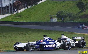 Juan Pablo Montoya, with no front wing