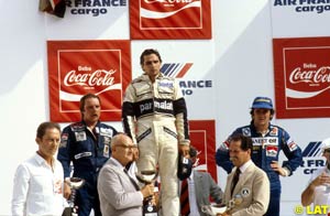 Nelson Piquet on the top step of the podium
