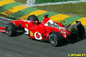 Schumacher drives the F2002