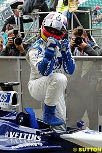 Montoya after clinching pole in Silverstone