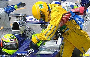 Ralf Schumacher during his pitstop
