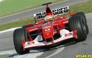 Luca Badoer driving the F2002