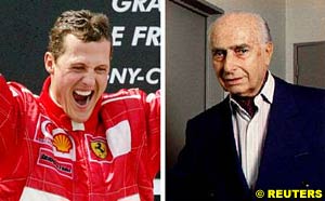 Spot the difference: Michael Schumacher and Juan Manuel Fangio