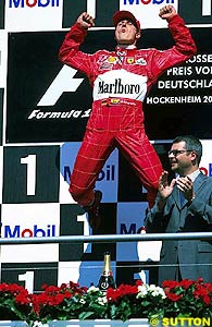 Schumacher celebrates