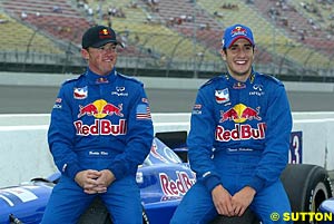 Red Bull teammates Buddy Rice and Tomas Scheckter, second and first on the grid and second and first in the race