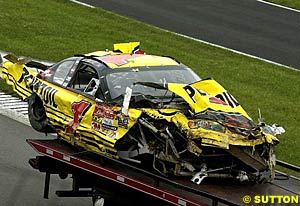 Steve Park's wrecked Chevrolet Monte Carlo