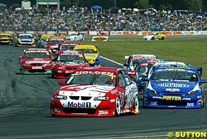 Mark Skaife leads the field early in the race