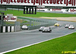Marcel Fassler just beats Bernd Schneider to the chequer, followed by Jean Alesi, Uwe Alzen and a wounded Laurent Aiello
