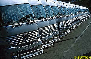 The Mercedes-Benz trucks