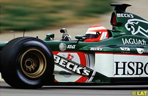 Niki Lauda tests the Jaguar