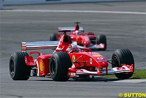 Schumacher leads Barrichello at Indianapolis