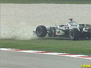 David Coulthard spins out during practice