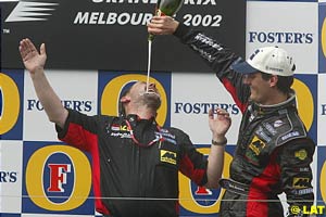 Stoddart and Webber on the Melbourne podium