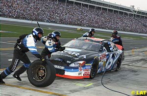 Mark Martin makes a pit stop