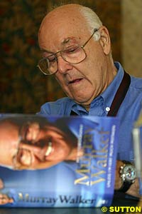 Murray Walker signing his new autobiography