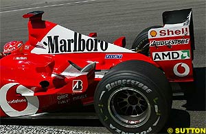 The Bridgestone-shod Ferrari