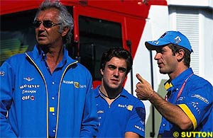 Flavio Briatore, Alonso and teammate Jarno Trulli