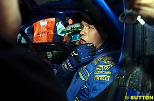Winner Petter Solberg struggles to talk after competing in the Welsh forests