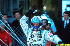 David Coulthard after winning in Monaco