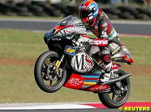 Winner on the weekend and 2002 250cc champion, Marco Melandri