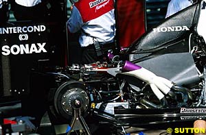 The rear end of the BAR-Honda 004