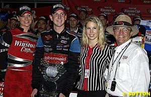 Kurt Busch celebrates his second win in two weeks with some friends