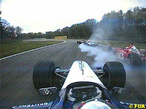 On board with Montoya at the start 