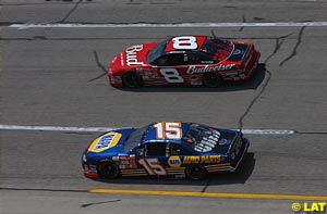 DEI teammates #8 Dale Earnhardt Jr and #15 Michael Waltrip who dominated the race