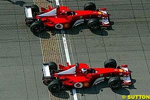 Barrichello beats Schumacher on the line