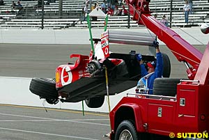 Barrichello's damaged car
