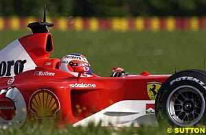 Rubens Barrichello during testing