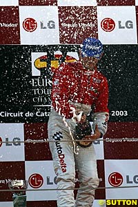 Gabriele Tarquini celebrates victory in race one