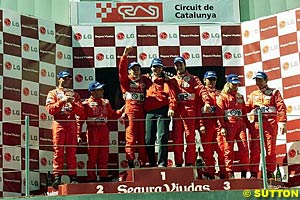The all Ferrari podium