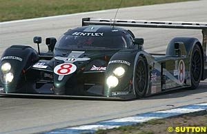The Bentley of Johnny Herbert, David Brabham and Mark Blundell competing earlier this year at Sebring