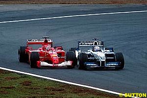 Montoya overtakes Schumacher, 2001