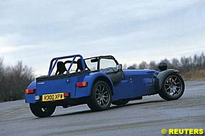 The Caterham R300, which weighs just 500kg, has a power-to-weight ratio of 300bhp per ton. 
