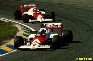Prost and Lauda, 1985