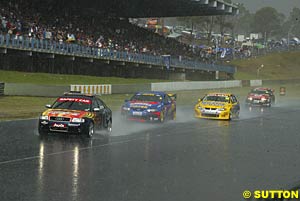 The race was eventually red flagged while the field was behind the safety car