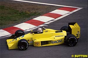 Gabriele Tarquini drives the Coloni in the 1988 Belgian GP