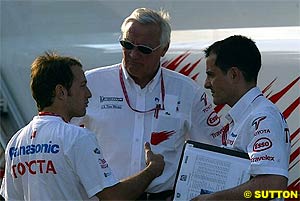 Cristiano da Matta, with Ove Andersson and Ange Pasquali